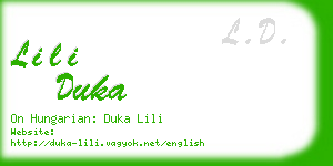 lili duka business card